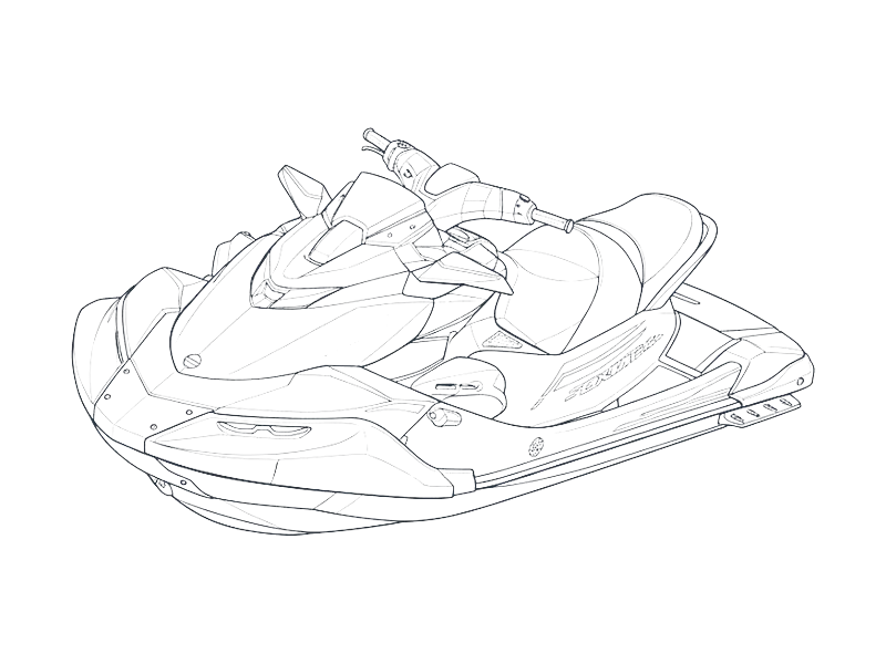Jet ski line drawing